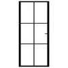 Vidaus durys, juodos, 93x201,5cm, ESG stiklas ir aliuminis