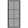 Vidaus durys, juodos, 93x201,5cm, ESG stiklas ir aliuminis