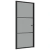 Vidaus durys, juodos, 93x201,5cm, ESG stiklas ir aliuminis