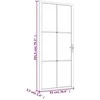 Vidaus durys, juodos, 93x201,5cm, matinis stiklas ir aliuminis