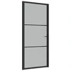 Vidaus durys, juodos, 93x201,5cm, matinis stiklas ir aliuminis