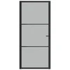 Vidaus durys, juodos, 93x201,5cm, matinis stiklas ir aliuminis