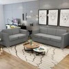 Sofa 2 sofų komplektas, audinys, šviesiai pilkos