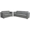 Sofa 2 sofų komplektas, audinys, šviesiai pilkos
