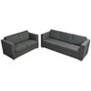 Sofa Sofų komplektas, 2vnt., tamsiai pilkos, audinys
