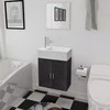 3 d. baldų ir praustuvo komplektas vonios kambariui, juodas