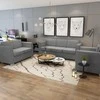 Sofa 3 sofų komplektas, audinys, šviesiai pilkos