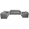 Sofa 3 sofų komplektas, audinys, šviesiai pilkos