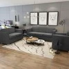 Sofa 3 sofų komplektas, audinys, tamsiai pilkos