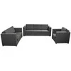Sofa 3 sofų komplektas, audinys, tamsiai pilkos