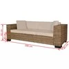 Sofa Aštuonių dalių trivietės sofos komplektas, ratanas