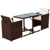 Lauko baldų komplektas Bistro komplektas su pagalvėmis, 3d., rudas, poliratanas