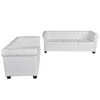 Sofa Chesterfield dvivietė ir trivietė sofos, baltos, dirbtinė oda