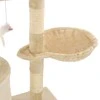Draskyklė katėms su stovais iš sizalio, 138cm, smėlio sp.