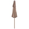 Skėtis su mediniu stulpu, taupe, 270cm, su dvigubu stogu