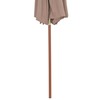 Skėtis su mediniu stulpu, taupe, 270cm, su dvigubu stogu