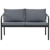 Dvivietė sodo sofa su pagalvėlėmis, pilkos spalvos, aliuminis