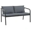 Dvivietė sodo sofa su pagalvėlėmis, pilkos spalvos, aliuminis