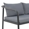 Dvivietė sodo sofa su pagalvėlėmis, pilkos spalvos, aliuminis