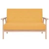 Dvivietė sofa, geltonos spalvos, audinys