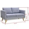 Dvivietė sofa, audinys, šviesiai pilka