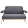 Dvivietė sofa, audinys, tamsiai pilka