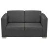 Dvivietė sofa, audinys, tamsiai pilka