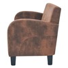 Dvivietė sofa, dirbtinė zomšos oda, ruda