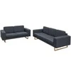 Sofa Dvivietės ir Trivietės Sofų Komplektas, Tamsiai Pilkos