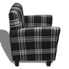 Fotelis Sofa-kėdė su pagalve, juodos spalvos, audinys