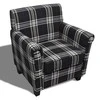 Fotelis Sofa-kėdė su pagalve, juodos spalvos, audinys