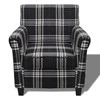 Fotelis Sofa-kėdė su pagalve, juodos spalvos, audinys