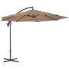 Gembinis sodo skėtis su plieniniu stulpu, taupe, 300cm