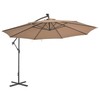 Gembinis sodo skėtis su aliuminiu stulpu, taupe, 350cm