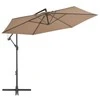Gembinis sodo skėtis su aliuminiu stulpu, taupe, 300cm