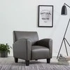 Fotelis Sofa kėdė, pilkos spalvos, dirbtinė oda