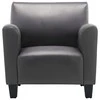 Fotelis Sofa kėdė, pilkos spalvos, dirbtinė oda