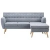 L-formos sofa, aud. apmušal., 171,5x138x81,5cm, šviesiai pilka