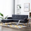L-formos sofa, audinio apmušalas, 186x136x79 cm, tamsiai pilka