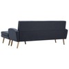 L-formos sofa, audinio apmušalas, 186x136x79 cm, tamsiai pilka