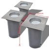 Lauko LED šviestuvai grindiniui, 3 vnt., kvadratiniai