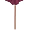 Lauko skėtis nuo saulės su mediniu stulpu, raudonas, 300cm