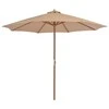 Lauko skėtis nuo saulės su mediniu stulpu, taupe spalvos, 300cm