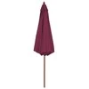 Lauko skėtis nuo saulės su mediniu stulpu, raudonas, 300cm