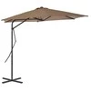 Lauko skėtis nuo saulės su plieniniu stulpu, taupe, 300cm