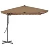 Lauko skėtis nuo saulės su plieniniu stulpu, taupe, 250x250cm