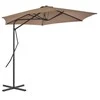 Lauko skėtis nuo saulės su plieniniu stulpu, taupe, 300cm