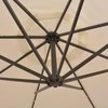 Pakabinamas skėtis su LED, smėlio, 300cm, metalinis kotas