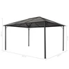 Pavėsinė su stogu, juoda, 4x3x2,6 m, aliuminis