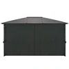 Pavėsinė su užuolaidomis, aliuminis, 4x3x2,6 m, juoda